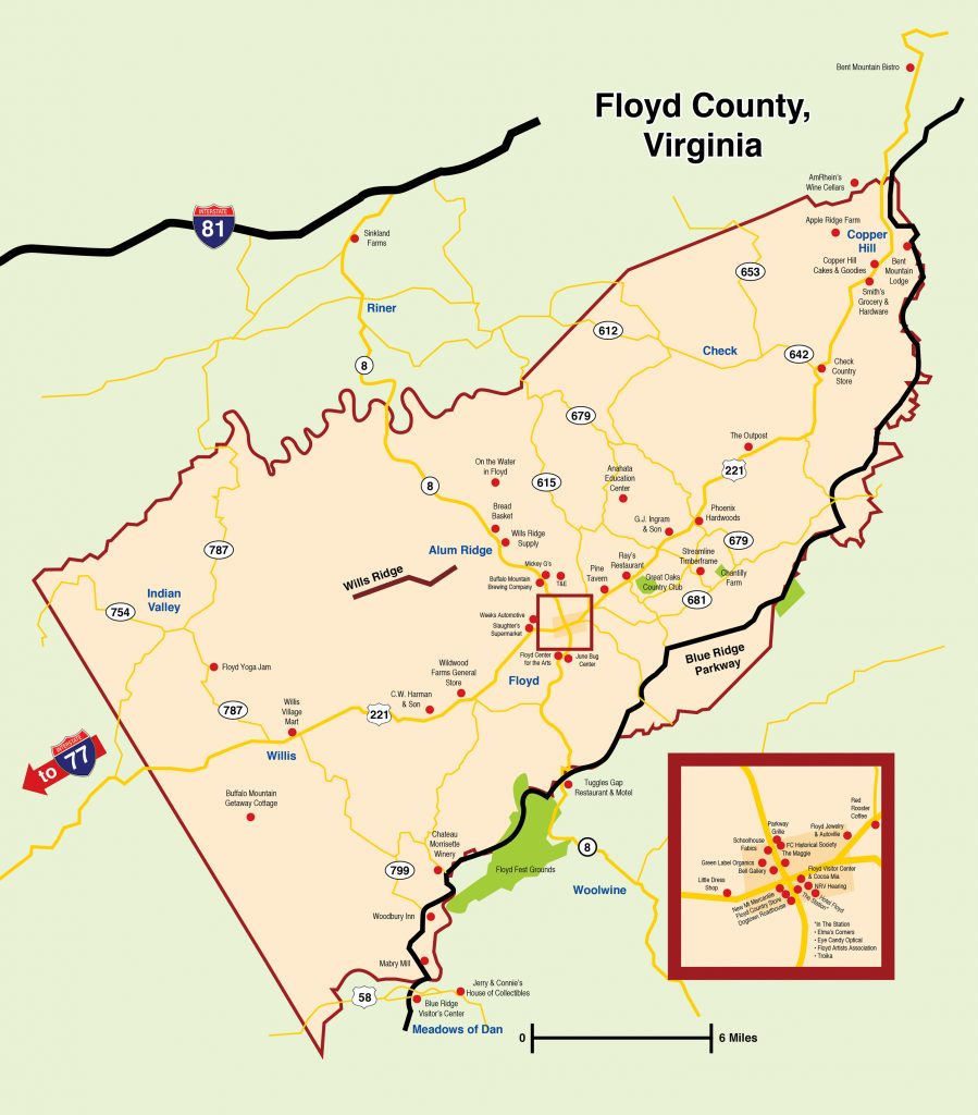Map Of Floyd Floyd Virginia Magazine 7647